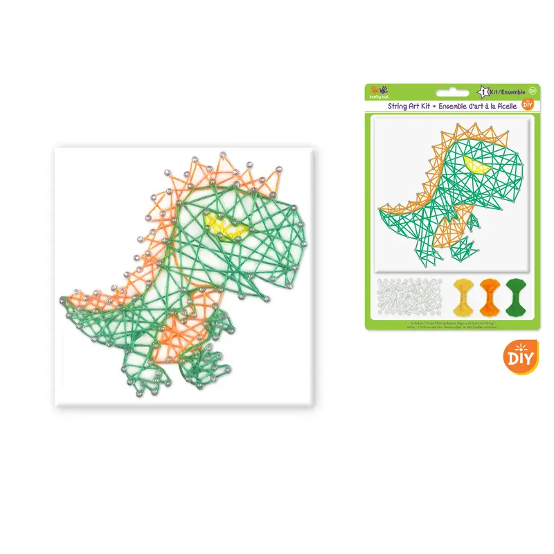 Krafty Kids Kit: DIY String-Art Kit G) Dinosaur