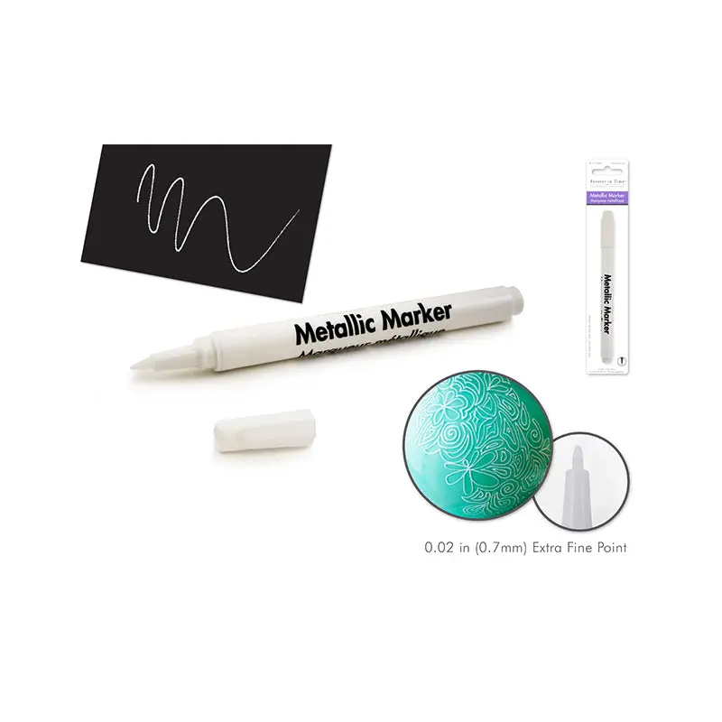 Metallic Marker: 0.7mm Extra Fine Point w/Shaker Ball C) White