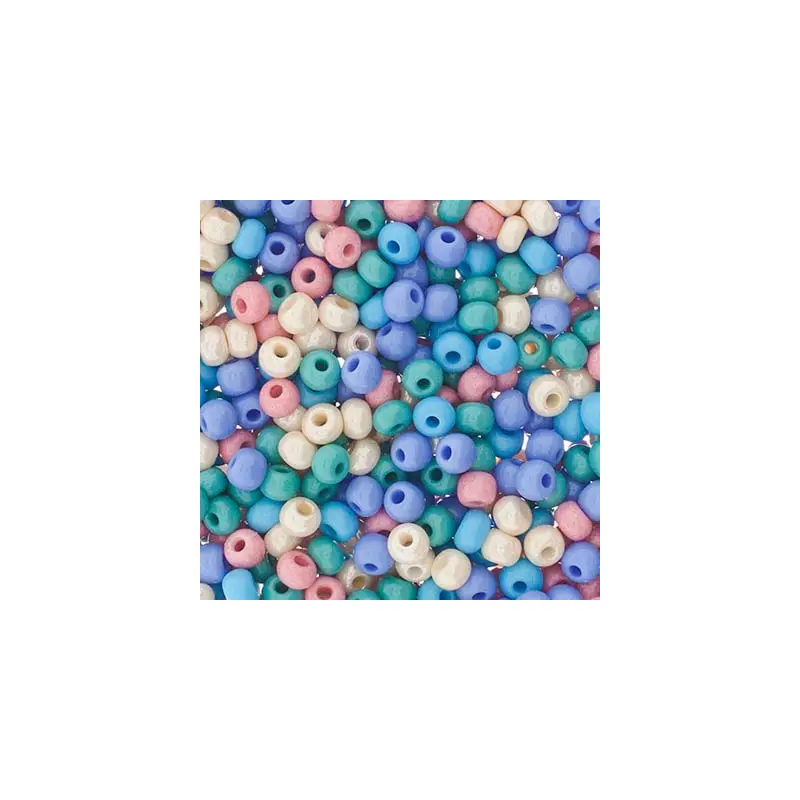 Czech Seed Beads apx 24g 6/0 Pastel Rainbow Mix