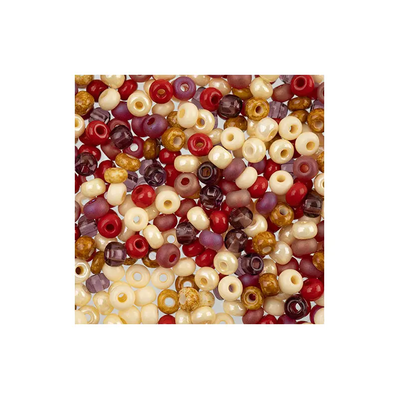 Czech Seed Beads apx 24g 6/0 Vicuna Flash Mix