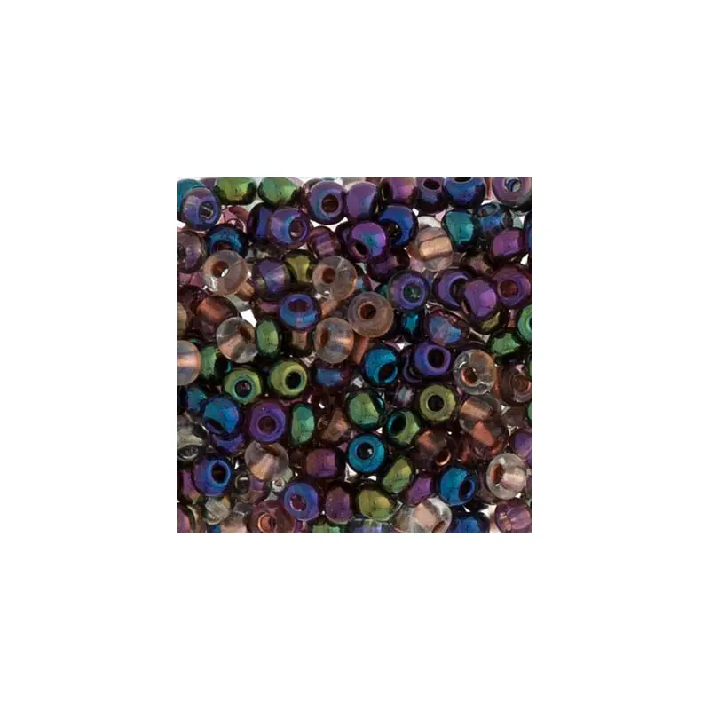 CZECH SEEDBEAD APPROX 22g VIAL 6/0 METALLIC IRIDESCENT ASSORTED