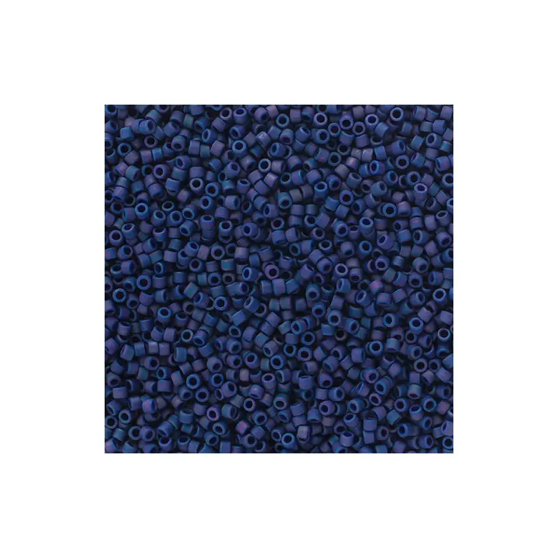 Delica 11/0 Frosted Glazed Rainbow Blue Indigo Matte AB