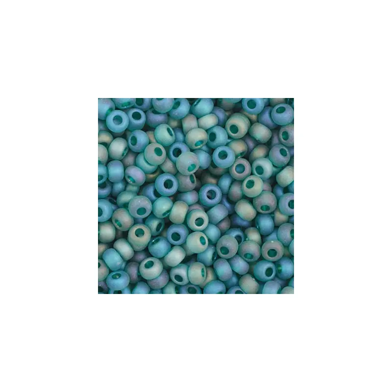 Czech Seed Bead 11/0 Transparent Teal AB Matt apx23g