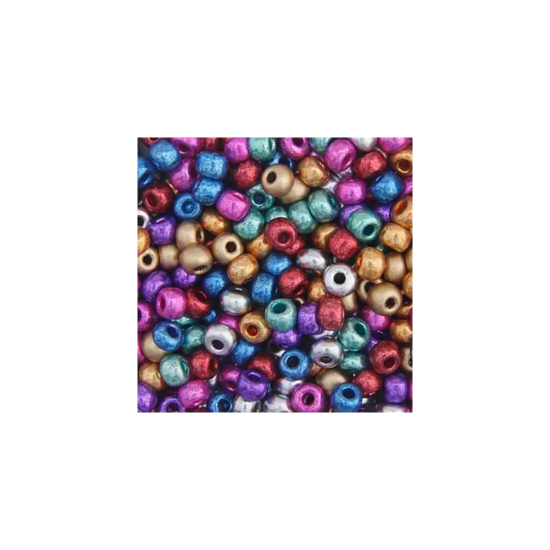 CZECH SEEDBEAD APPROX 22g VIAL 6/0 METALLIC MULTI