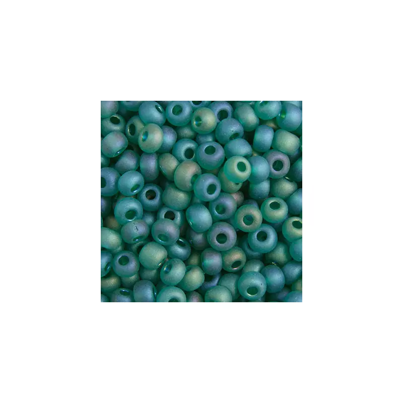 CZECH SEEDBEAD APPROX 22g VIAL 6/0 TR.DK.GRN.AB MATT