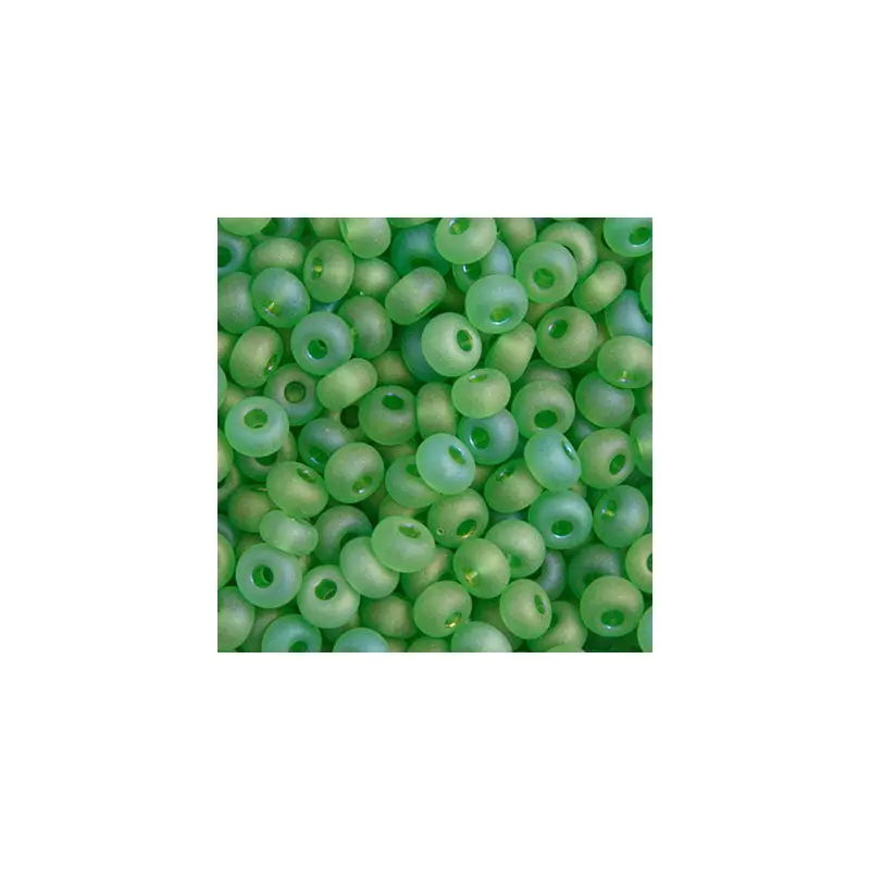 CZECH SEEDBEAD APPROX 22g VIAL 6/0 TR.LT.GRN MATT AB