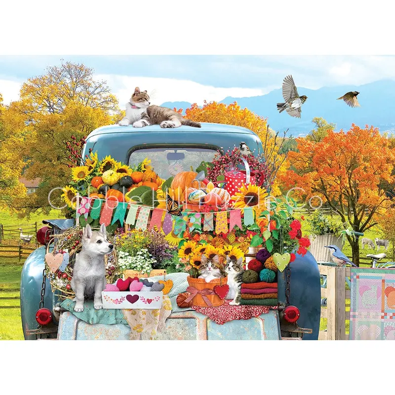 500pc Puzzle Cobble Hill Country Truck in Autumn