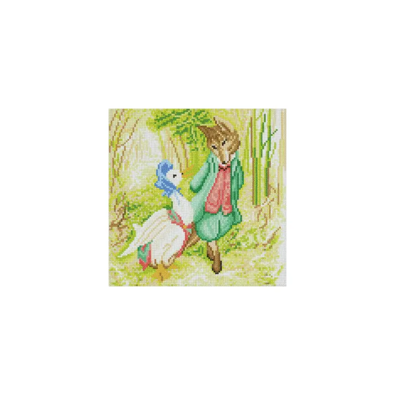 CAK-PRBT30M: Jemima Puddle-Duck and Mr Fox 30x30m Crystal Art Canvas Kit