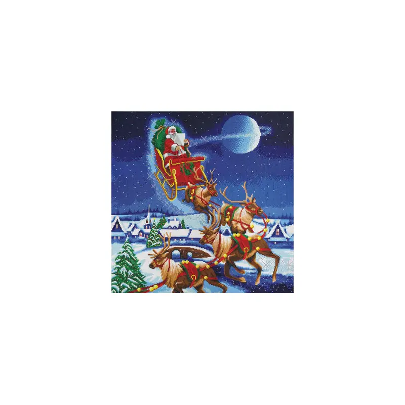CAK-A112XL: Santa's Journey, 70x70cm Crystal Art Kit