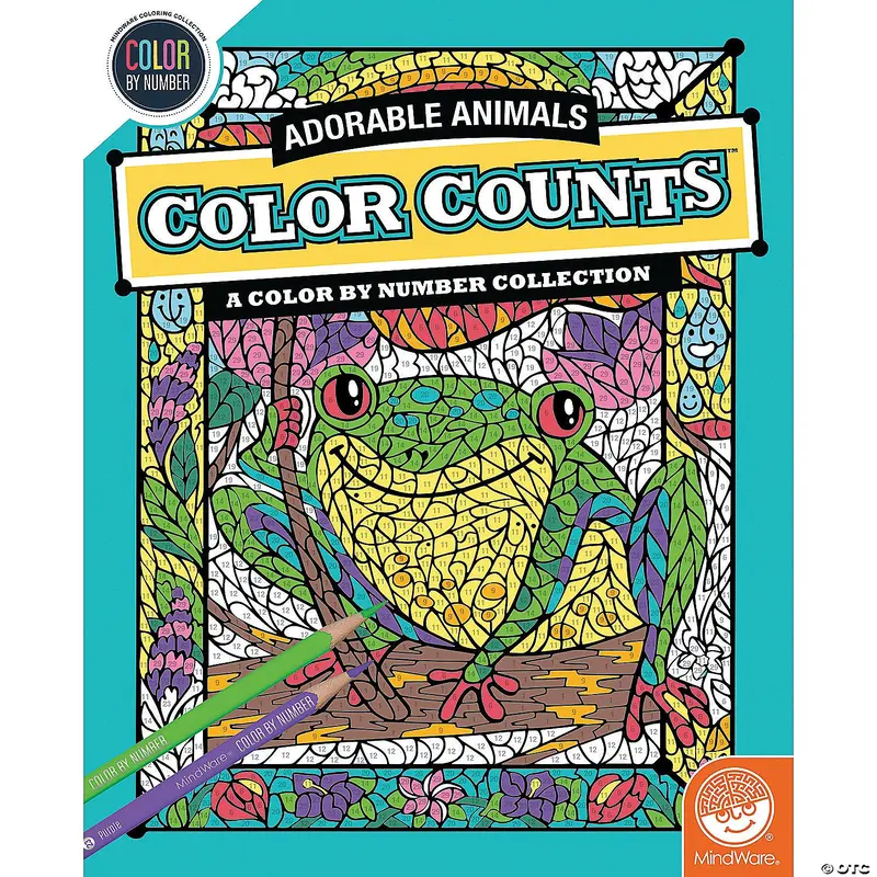 Color by Number Color Counts: Adorable Animals
