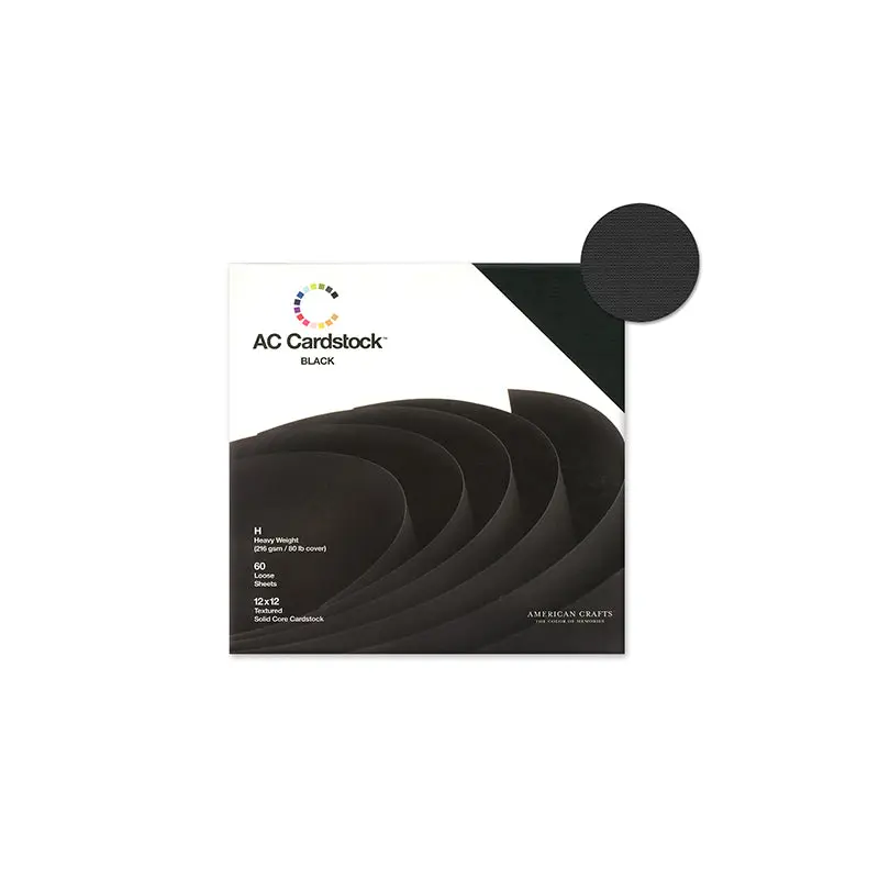 AC Cardstock 12*12 Heavy Weight 80lb -Black Solid