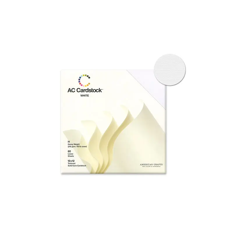 AC Cardstock 12*12 Heavy Weight 80lb -White Solid