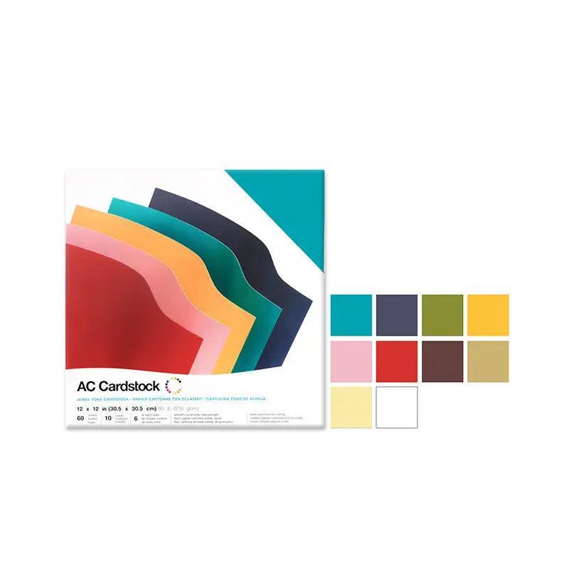 Scrapbook Cardstock: 12"x12" 80lb (216gsm) Smooth B) Jewel Tones