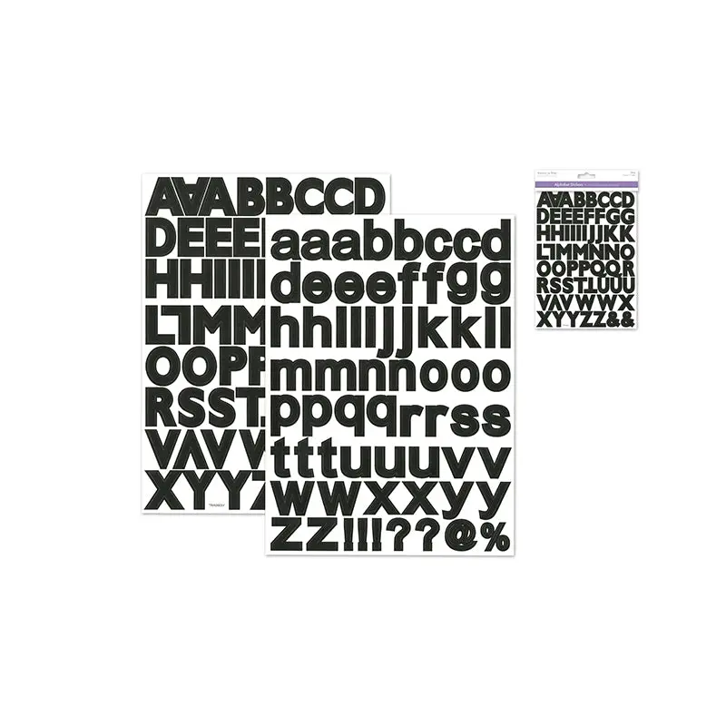 Scrapbook Stickers: 1 3/16" Alpha x126 (2sht) A) Black