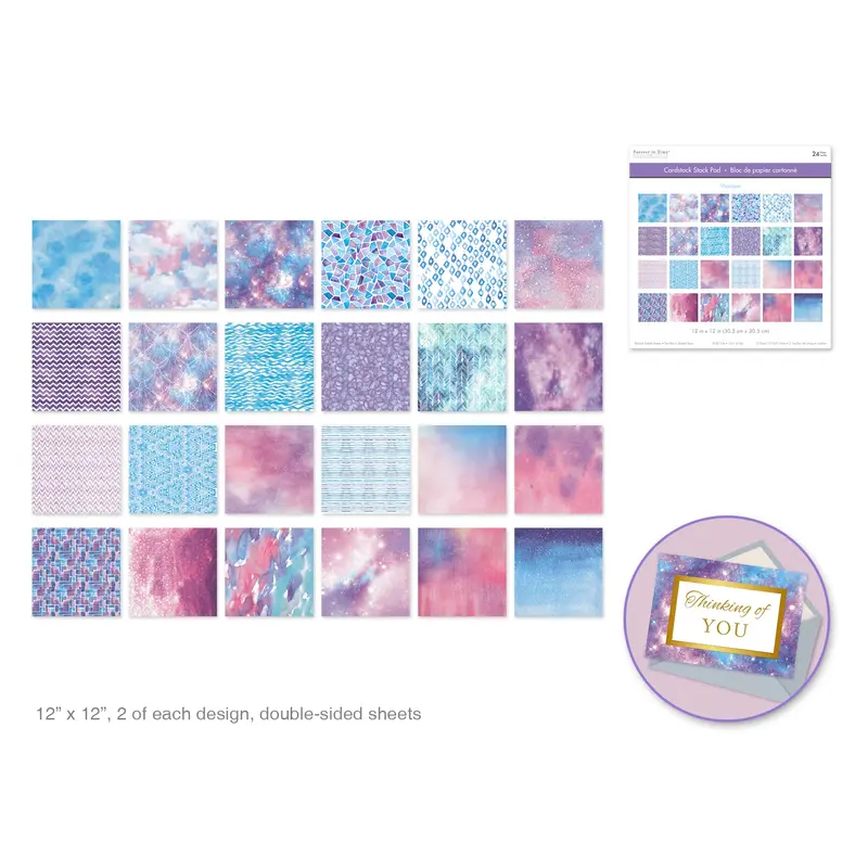 Cardstock: 12"x12" Themed Stack Pad x24 Double-Sided (24 Designs) 230GSM Mystique