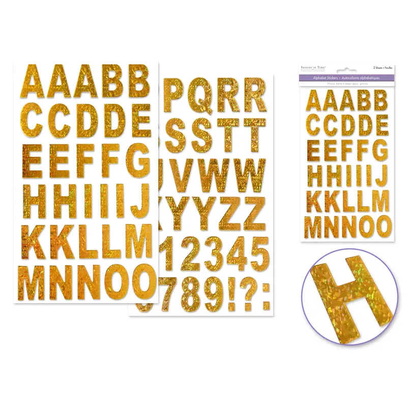 Paper Craft Stickers: 14.5cmx24cm Chipboard Glitter Letters 2sheets Gold Glimmer