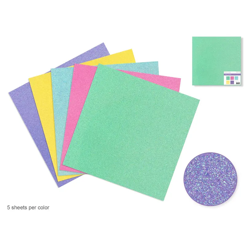 Scrapbook Paper: 12"x12" Glitter Cardstock 190gsm D) Iridescent
