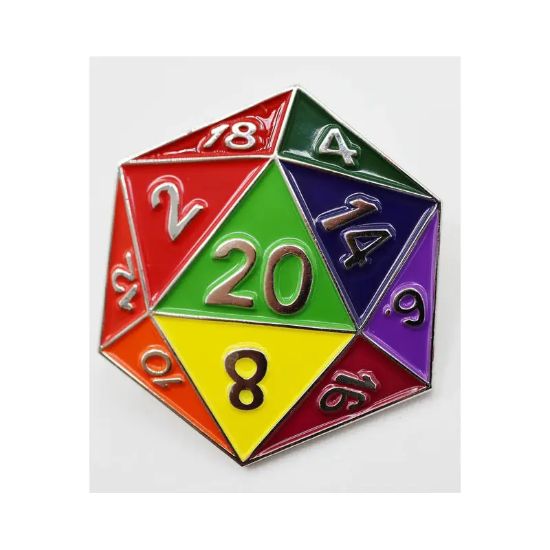 RAINBOW D20 ENAMEL PIN