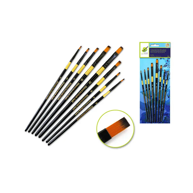 Color Factory - Oriental Art Brushes Flat 8 Piece Set