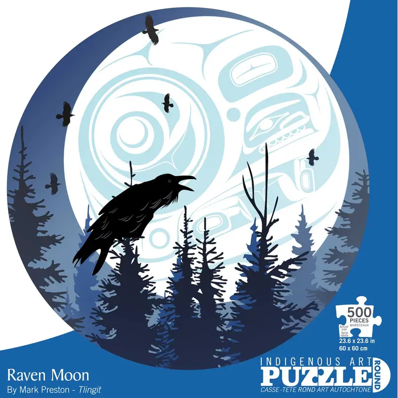 RAVEN MOON 500 PIECE ROUND PUZZLE