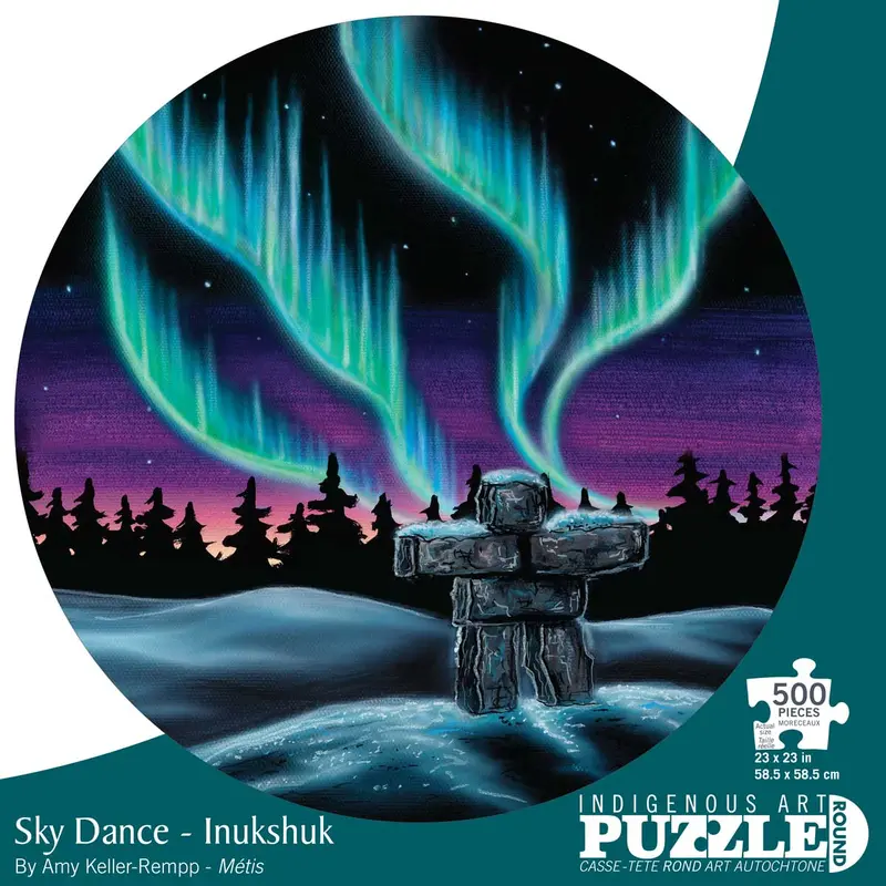 SKY DANCE - INUKSHUK 500 PIECE ROUND PUZZLE