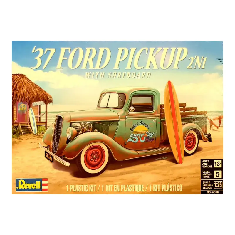 Revell 1/25 Ford Pickup 1937 w/ Surfboard 85-4516