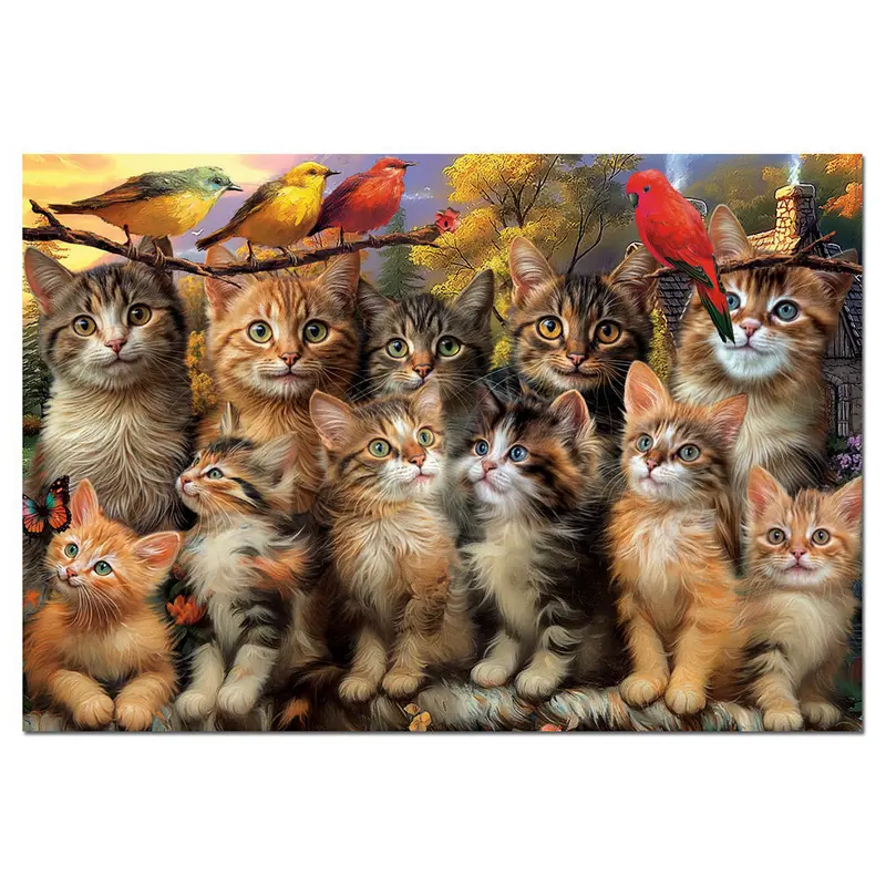500 pieces puzzle - Kittens and Birds