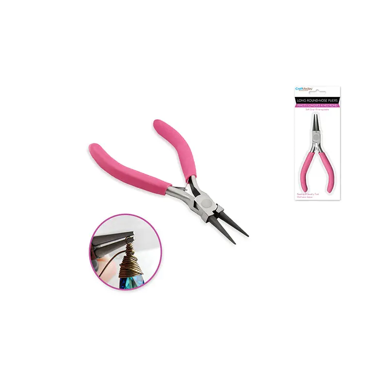 Beading/Jewelry Tool: Long Round Nose Pliers w/ Soft grip