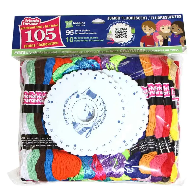 FRIENDS FOREVER Floss Value Pack - 105 Solid Skeins Fluorescent