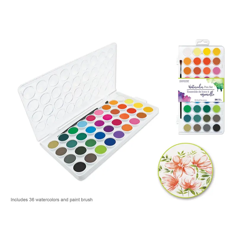 Color Factory: Artist Watercolor Pan Set 36pc w/Brush