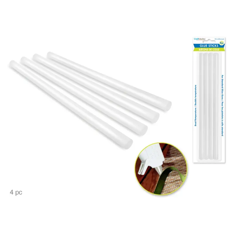 Craft Medley Glue Sticks: 10" Standard Dual Temp x4 11mm Thick