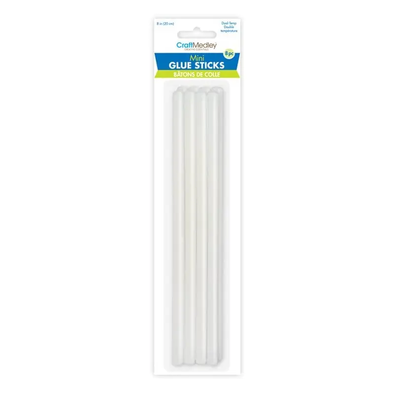 CraftMedley Mini Glue Sticks, 8in, 7mm Thick, Dual Temp, 8"