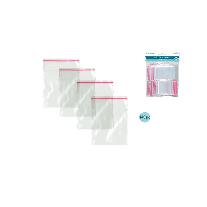 Craft Medley: Zipper-Seal Polybags 2"x2" 140pc