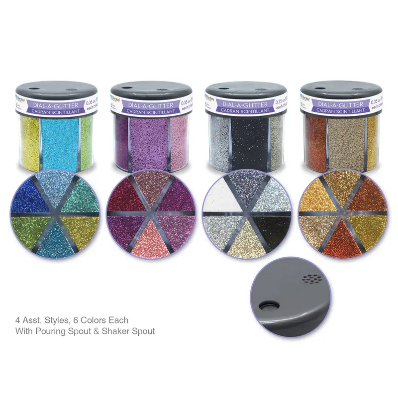 Twinkle Town: 60g Glitter Jar Dial-A-Glitter 6-Col Asst