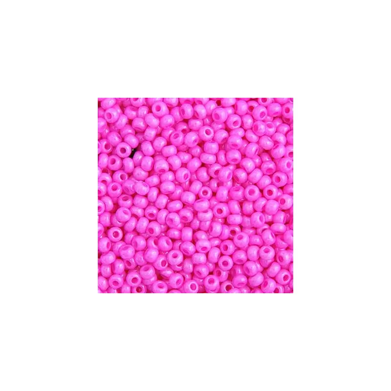 CZECH SEED BEAD APX 22G VIAL 10/0 OPAQUE DYED HOT PINK