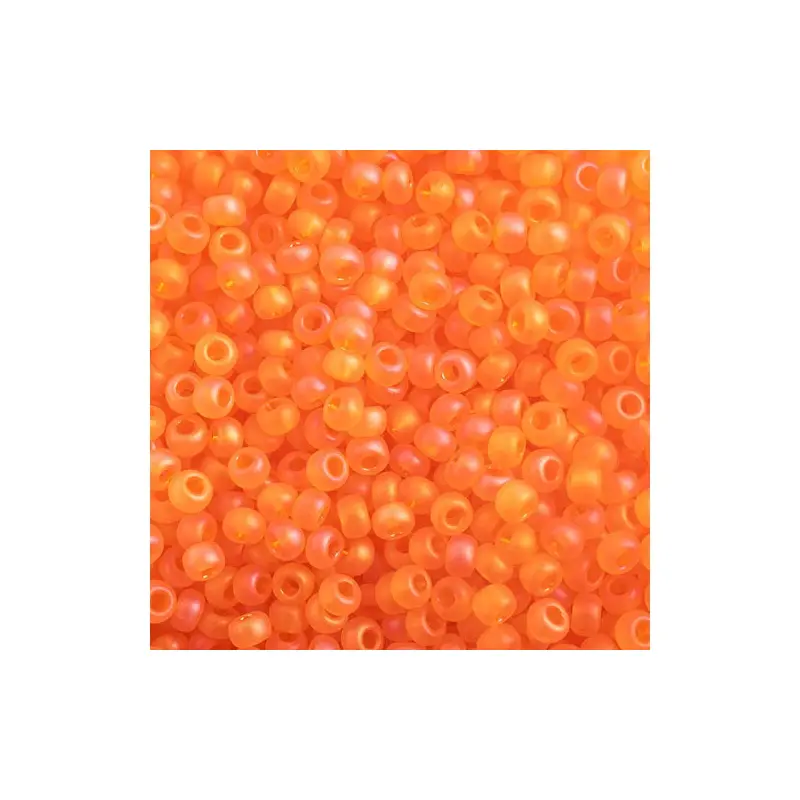 CZECH SEED BEAD APX 22G VIAL 10/0 TRANSPARENT ORANGE MATT AB