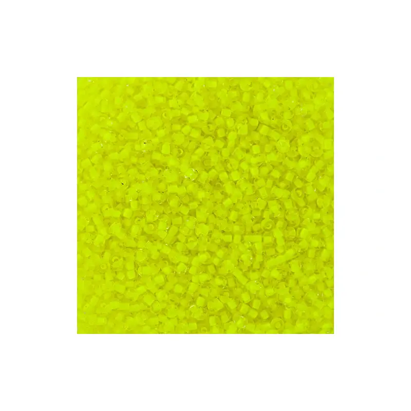 CZECH SEED BEAD APX 22G VIAL 10/0 CRYSTAL C/L NEON YELLOW