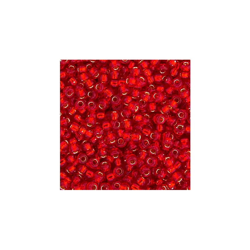 MIYUKI SEED BEAD 15/0 APX.22G FLAME RED SILVER LINED