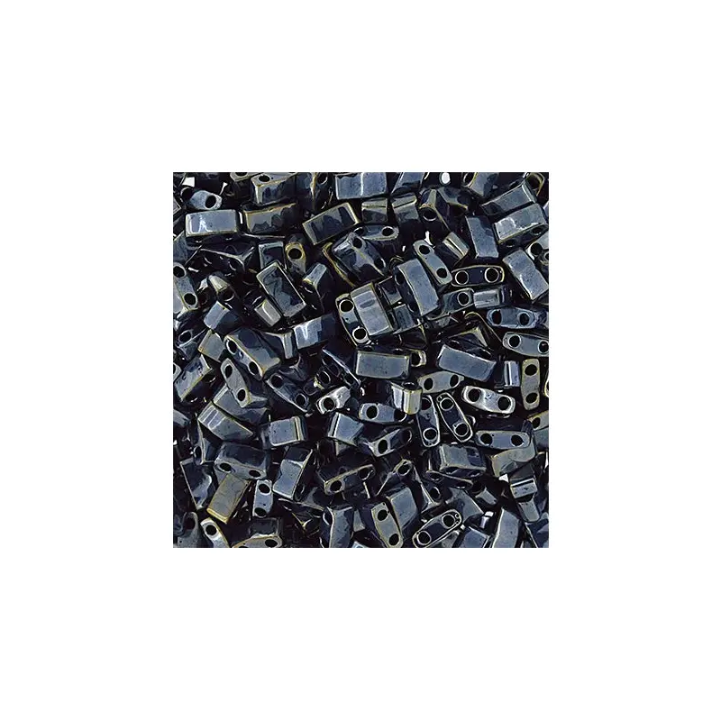 MIYUKI TILA HALF CUT 5X2.3MM 2HOLE LT. GUNMETAL OPAQUE