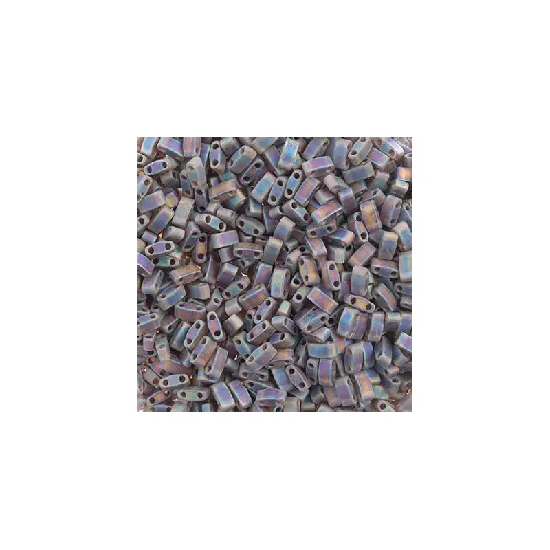 MIYUKI TILA HALF CUT 5X2.3MM CHOCOLATE BROWN TR. AB MATT 2 HOLES