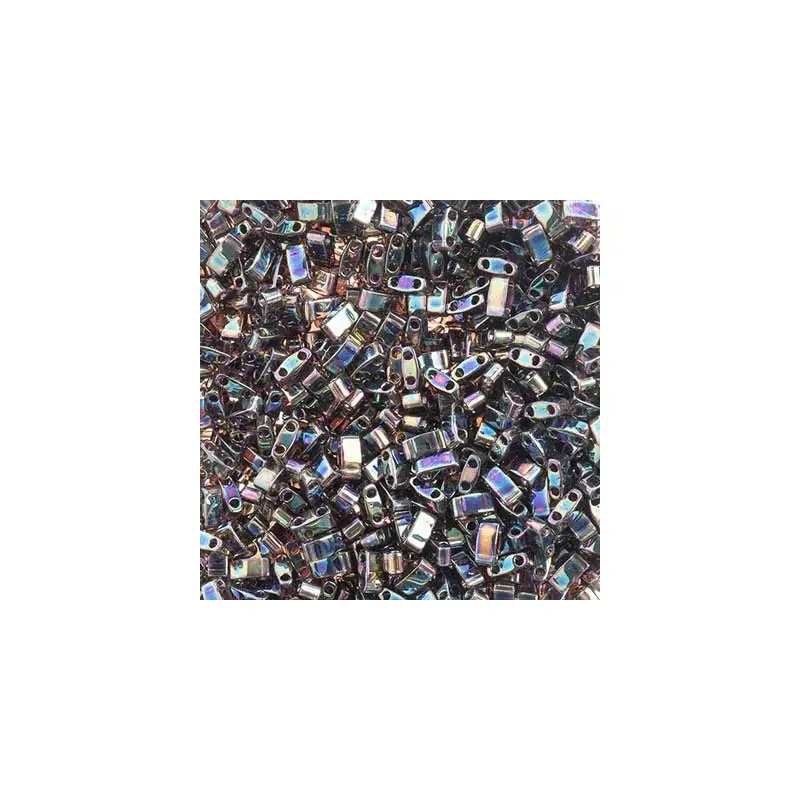 MIYUKI TILA HALF CUT 5X2.3MM CHOCOLATE BROWN TRANSPARENT AB 2 HOLES