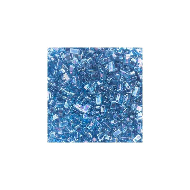 MIYUKI TILA HALF CUT 5X2.3MM SAPPHIRE TRANSPARENT AB 2 HOLES