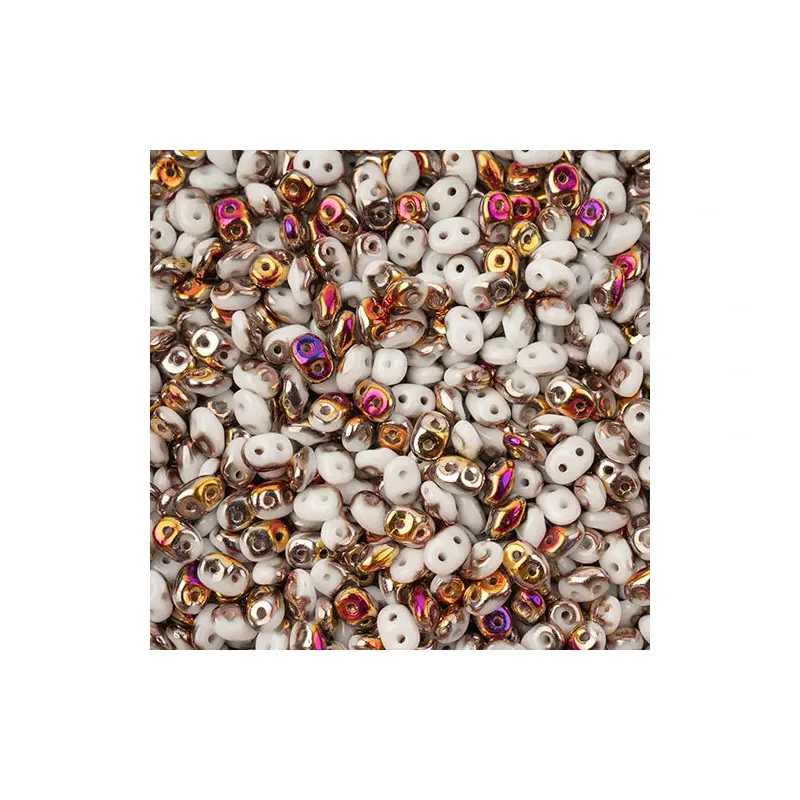 MATUBO CZECH SUPERDUO 2-HOLE APX 22G VIAL CHALK/ SLIPERIT