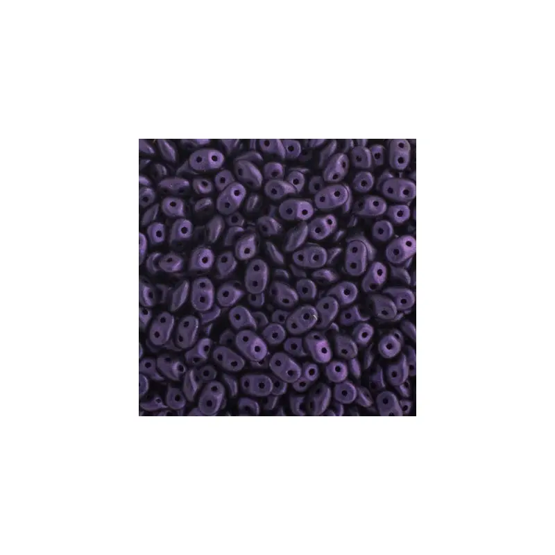 MATUBO CZECH SUPERDUO 2-HOLE APX 22G VIAL JET/ METALLIC SUEDE PURPLE