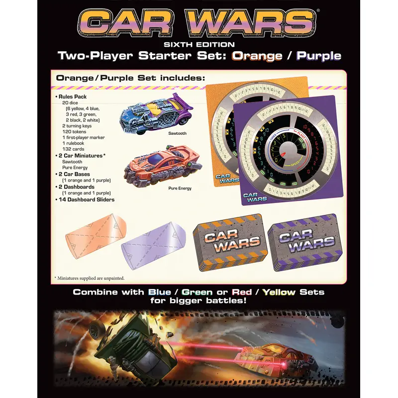 CAR WARS 6E 2-PLAYER STARTER SET ORANGE/PURPLE