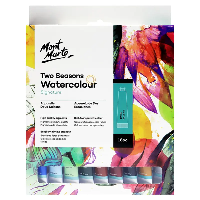 MONT MARTE Two Seasons Watercolour Paint Set - 18pcs x 12ml