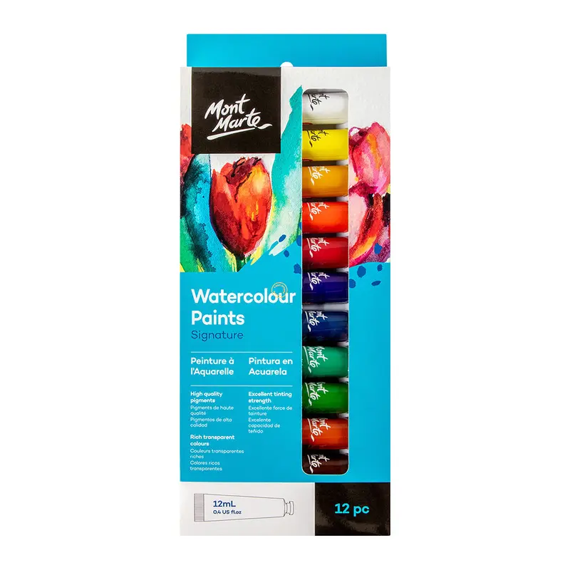 MONT MARTE Watercolour Paints Set - 12ml each - 12 pcs