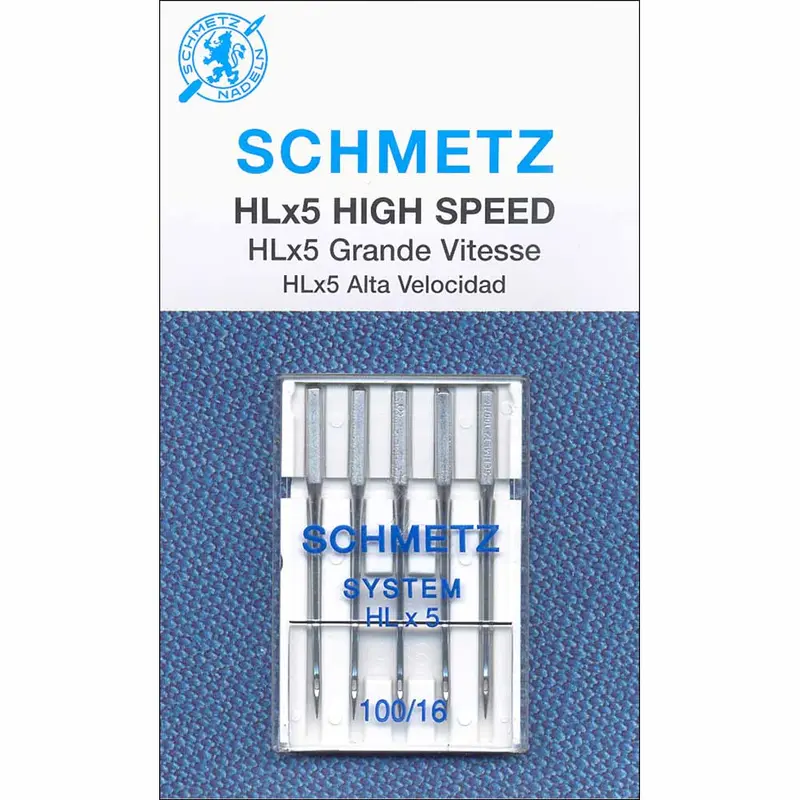 SCHMETZ #1843 HLx5 Quilters' Machine Needles Carded - 100/16 - 5 count