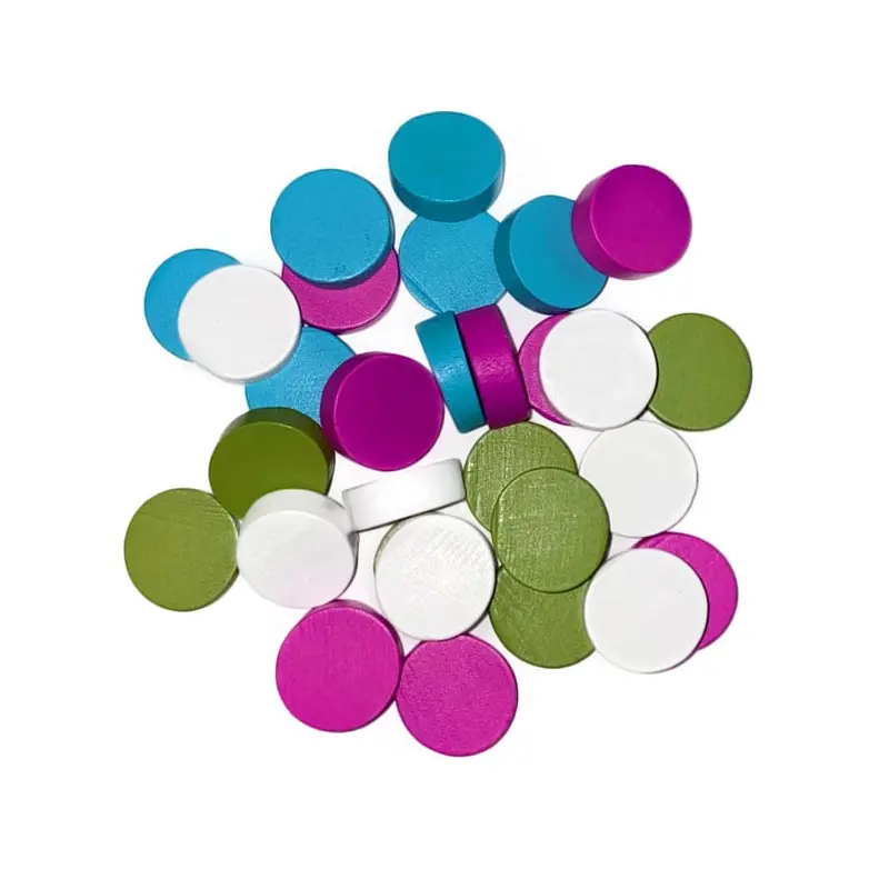 Craftwood Coloured Rounds - 11/16" x 1/4" thick - 30pc