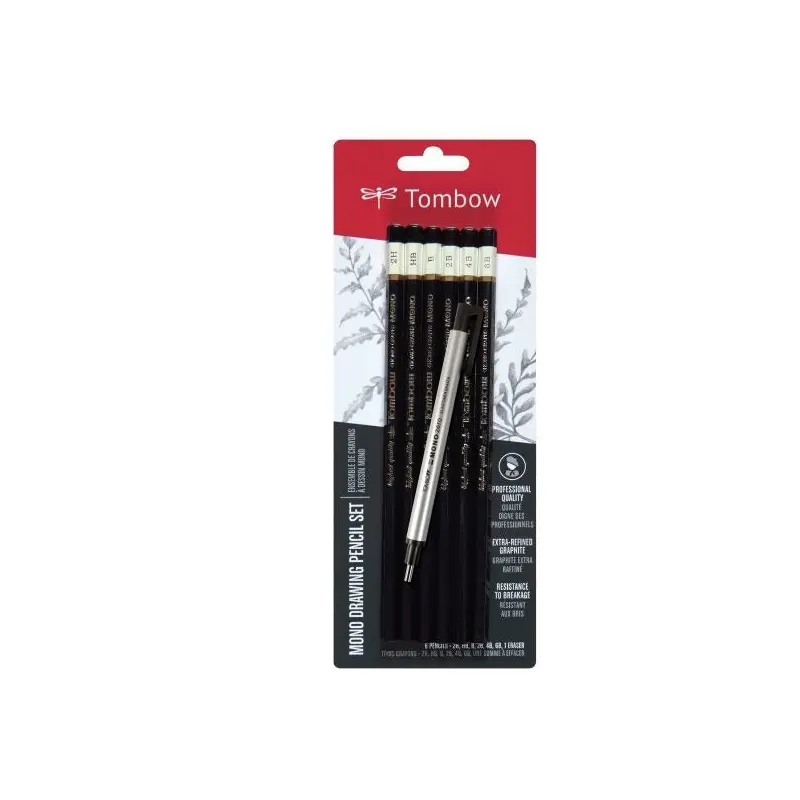 Drawing Pencil Set + Eraser (6pk)